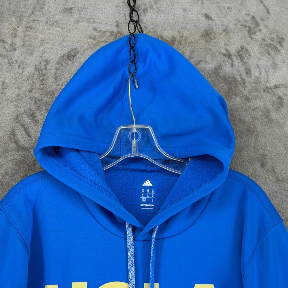Adidas UCLA Bruins Mens Blue Climawarm‎ Pullover Hoodie Sweatshirt Medium